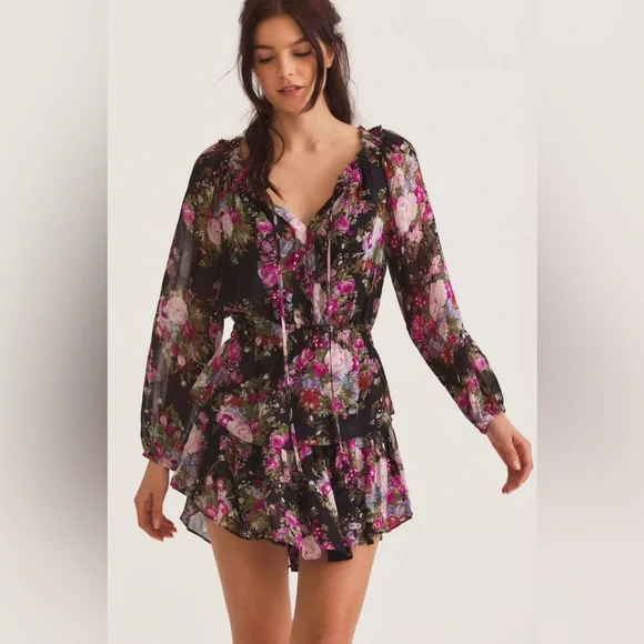 NWT LoveShackFancy Popover Dress In Midnight Muse